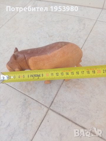 Дървена фигура на хипопотам, снимка 4 - Антикварни и старинни предмети - 41360702