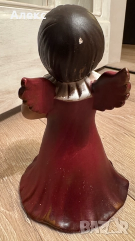 Голям винтидж керамичен ангел 21см/ 14см– Германия, номер., снимка 8 - Антикварни и старинни предмети - 52681454