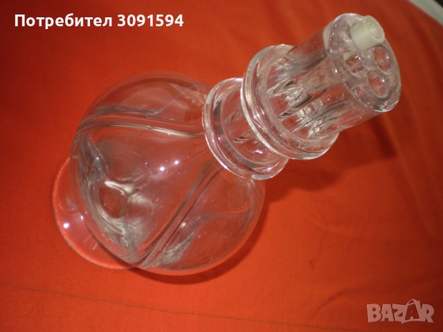 Винтидж голяма кристална бутилка за алкохол раздерена за 4  напиткинапитки