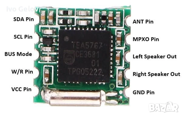 PL102BC-N TEA5767 Programmable FM Stereo Radio модул