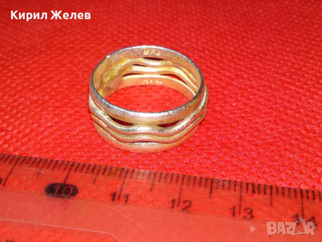 СТАР АР НУВО СТИЛ СРЕБЪРЕН ПРЪСТЕН МАРКОВО СРЕБРО 925 АЖУРНА РЪЧНА АВТОРСКА ИЗРАБОТКА 43804, снимка 5 - Пръстени - 44613512