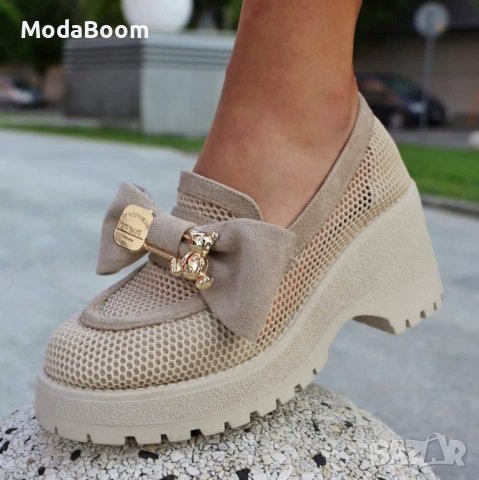 Велурени обувки на платформа , снимка 3 - Дамски ежедневни обувки - 41797982