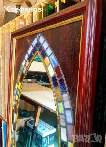 Голямо огледало за стена с витраж , снимка 4 - Декорация за дома - 53748198