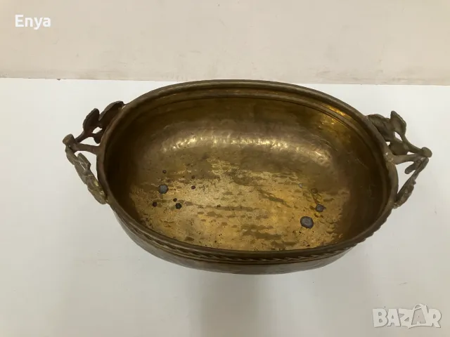 Купа (фруктиера), от месинг, кована, снимка 5 - Антикварни и старинни предмети - 49617835