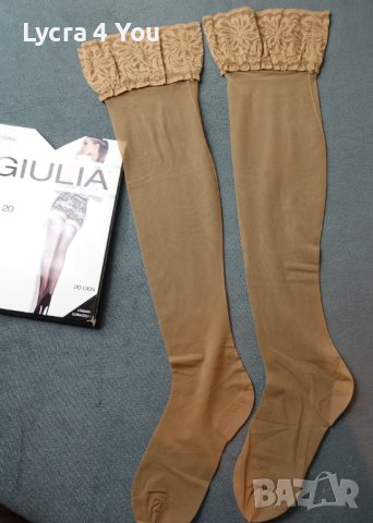 Giulia Chic 20 den размер 1/2 (XS/S) луксозни чорапи със силикон и ръб отзад в цвят  , снимка 7 - Бельо - 41460172