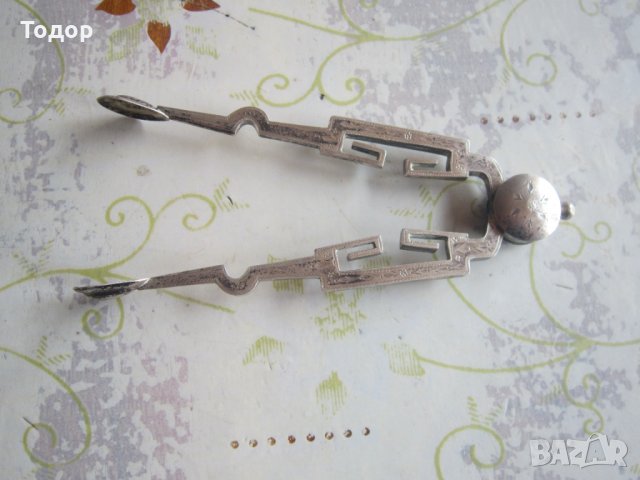 Уникална сребърна щипка за захар лед 19 век, снимка 12 - Колекции - 33938277