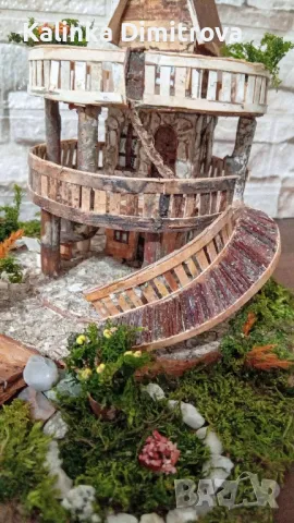 Ръчно изработена къщичка на три нива., снимка 6 - Декорация за дома - 49458296