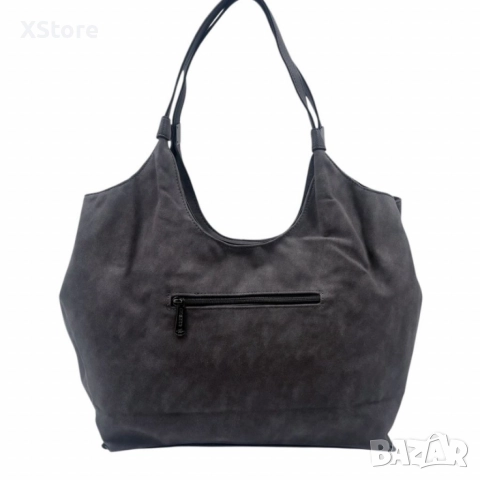 Дамска чанта от еко велур и к. – елегантен и практичен модел (бордо), снимка 8 - Чанти - 52571990