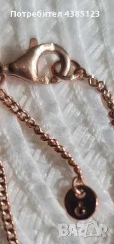 Сребърно колие с розово злато на Pandora, снимка 3 - Колиета, медальони, синджири - 49823613