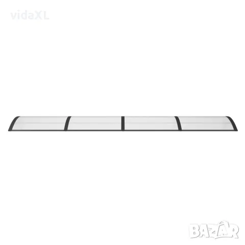 vidaXL Навес за врата, черен, 350x100 см, поликарбонат, снимка 4 - Врати за баня - 56146249