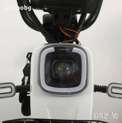 Електрически велосипед motor9 48V12AH – Максимална скорост 45 км/ч, 500W мотор, вакуумни гуми, бял/ч, снимка 6 - Велосипеди - 53836975