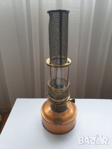 Стара медна корабна газова лампа, снимка 1 - Антикварни и старинни предмети - 41058586