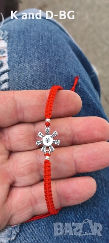 плетени гривни против уроки от червен конец и сребро 925, снимка 4 - Гривни - 52896002