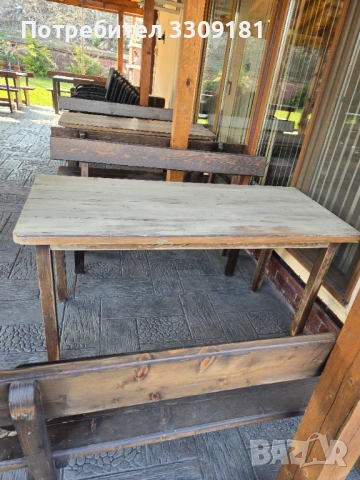 Маса с две пейки, снимка 4 - Градински мебели, декорация  - 53770791