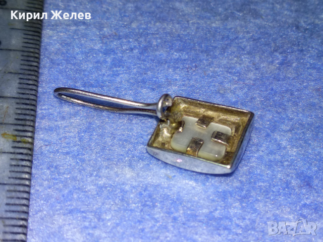 СКЪПОЦЕННА СРЕБЪРНА РЕТРО АРТ ОБЕЦА СРЕБРО 925 с БЯЛО КОТЕШКО ОКО ПОЛИРАН КАМЪК 43315, снимка 10 - Обеци - 44691081