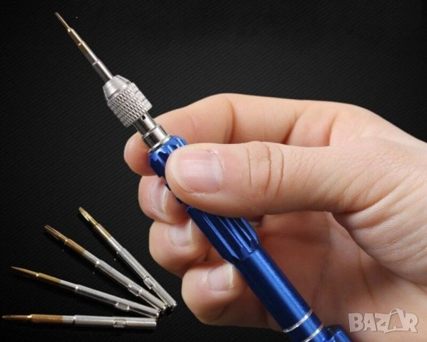 UNITOOL Комплект 5-в-1 Специална ОТВЕРТКА 125 мм с Накрайници за Фина Механика и Електроника БАРТЕР, снимка 5 - Отвертки - 53700158