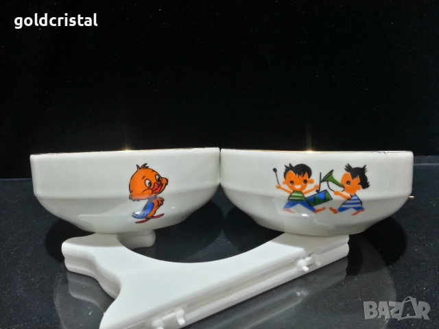 Стар български порцелан Изида купички с детски мотиви , снимка 2 - Антикварни и старинни предмети - 52245579
