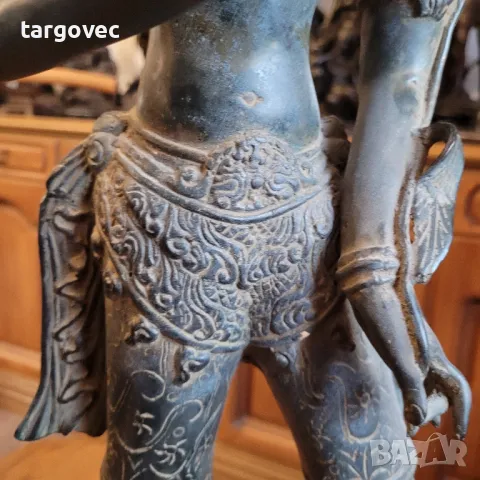 Буда женското начало статуетка бронз фигура скулптура Пластика, снимка 4 - Антикварни и старинни предмети - 49720196