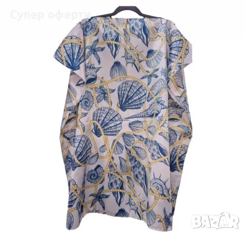 Лятна плажна туника от коприна, с артистични и морски десени, снимка 15 - Туники - 49903560