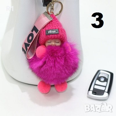 Спящо бебе Сладка пухкава плюшена кукла Ключодържатели , снимка 3 - Подаръци за жени - 42541387
