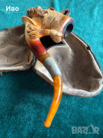 Лула от морска пяна, Кехлибарен мущук , Кехлибар , снимка 4 - Антикварни и старинни предмети - 53494052