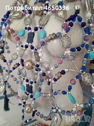 Много голямо етно колие за тяло, уникат, снимка 17 - Колиета, медальони, синджири - 52523756