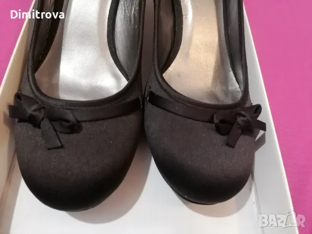 Дамски черни официални обувки от плат La Halle, 39 номер, нови, снимка 3 - Дамски обувки на ток - 47931614