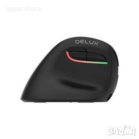 Мишка Безжична Блутут Delux M618ZD 2400DPI 6btns Вертикална за лява ръка RGB LED подсветка
