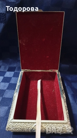 Метална ръчноизработена арабска кутия за бижута, снимка 3 - Антикварни и старинни предмети - 52510725