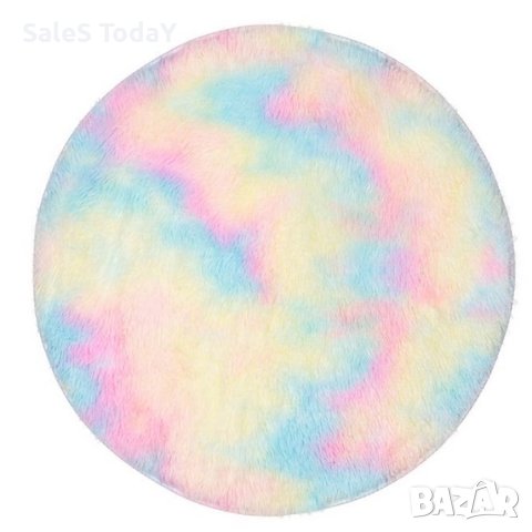 Килим дъга кръгъл, Декоративна, пухкава, постелка, 80 см