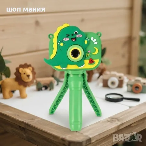 Детски цифров фотоапарат Динозавър със статив и карта 8 GB