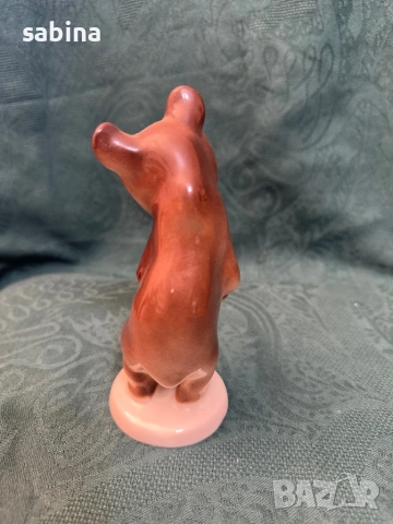 Статуетка „Кафяво мече стоящо“. ЛФЗ „Ломоносов“, снимка 4 - Статуетки - 52999179