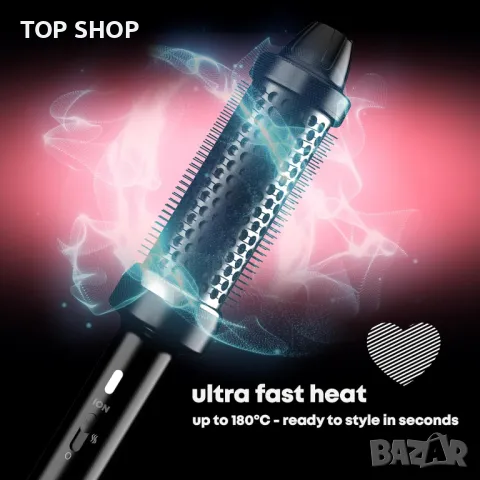 Revamp Progloss гореща четка за коса за увеличаване на обема, ергономичен дизайн, йонна технология, снимка 6 - Тримери - 49522782