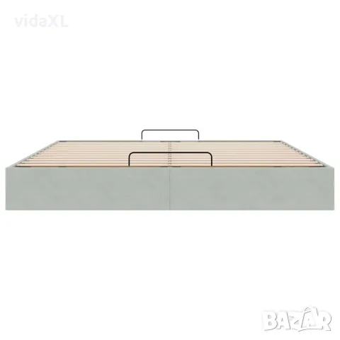 vidaXL Османска рамка за легло без матрак, светлосива 180x200см кадифе, снимка 7 - Спални и легла - 56147053