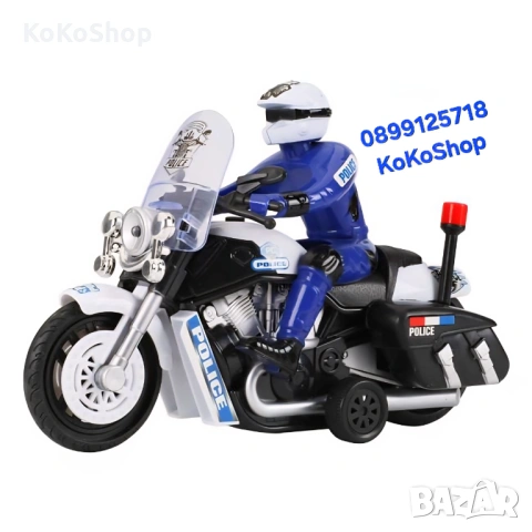 Полицейски мотор с полицай,звук и светлини