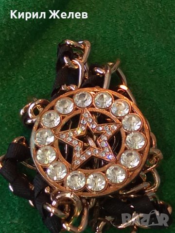 ЗЛАТИСТА КРИСТАЛНА ФЕШЪН АРТ ОГЪРЛИЦА МЕДАЛЬОН ЗВЕЗДА МНОГО КРАСИВ 27027, снимка 11 - Колиета, медальони, синджири - 35132619