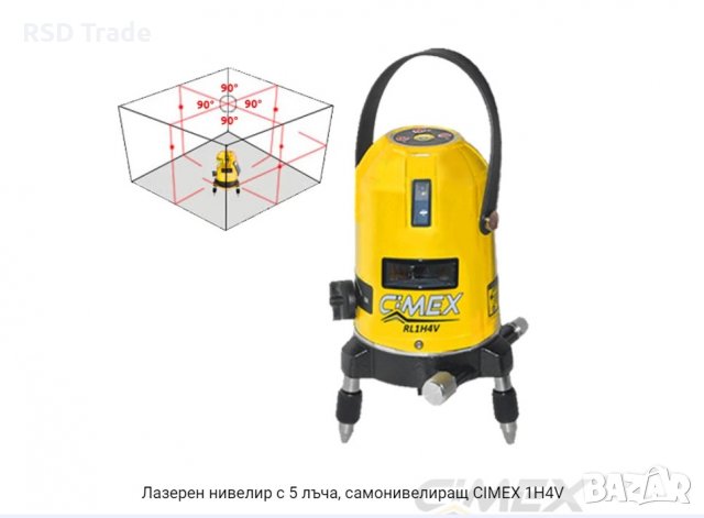 Лазерен нивелир с 5 лъча, самонивелиращ CIMEX 1H4V, снимка 2 - Други инструменти - 38689846