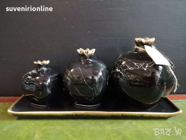 Тройка декоративни нарове на поднос , снимка 3 - Декорация за дома - 36231334