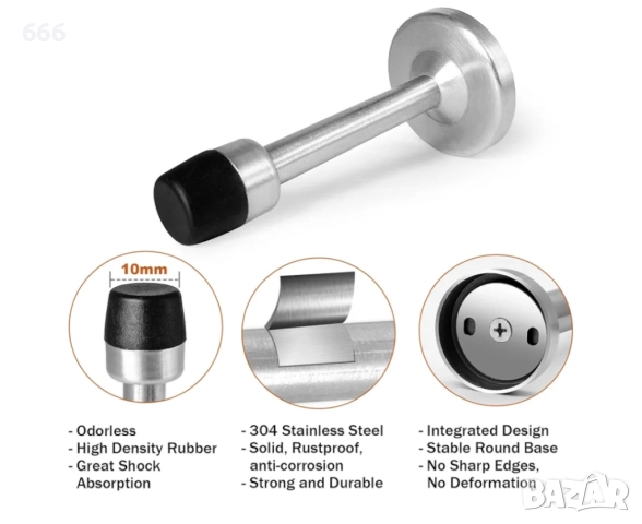 Комплект от 4 стопера за врати 7.5 см, снимка 5 - Други стоки за дома - 52942990
