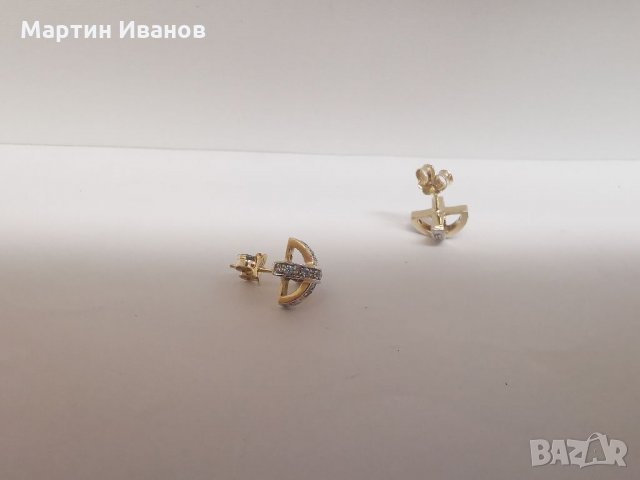 Златни обеци на винт , снимка 7 - Обеци - 35969781