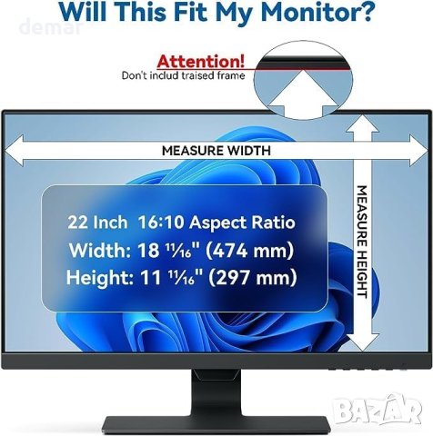 IPROKKO 2 броя 22-инчов екранен филтър за поверителност, 16:10, снимка 4 - Други - 44212099