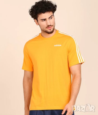 Adidas original L- Памучна тениска в жълто- портокалов цвят , снимка 4 - Тениски - 41632117