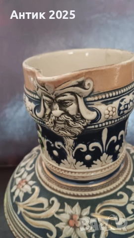 Античен керамичен бирен халбe (щайн) 3 л, Германия, 35 см, снимка 9 - Антикварни и старинни предмети - 52787518