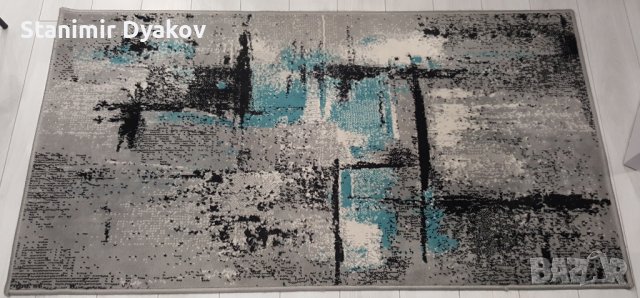 Килим Decorino Barad, Сиво/черно, 80x150 cm, снимка 2 - Други - 39189344