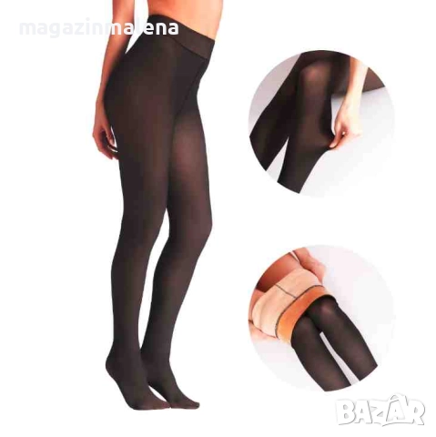 Gladys италиански бежов прозрачен термо чорапогащник 40-130кг плътни термо плюшени чорапогащници 