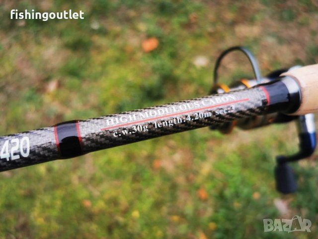 Риболовен комлпект- карбонова мач въдица 4,20мт, макара и корда.Нови !, снимка 13 - Въдици - 38921930