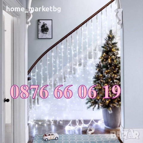 Коледни лампички 100 метра на макара, бяла светлина, водоустойчиви, снимка 3 - Декорация за дома - 52424867
