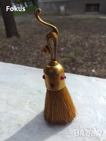 СТАРА ЧЕТКА ЗА БРЪСНЕНЕ КОТКА БРОНЗ, снимка 5 - Антикварни и старинни предмети - 53490390