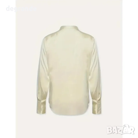 Сатенена риза в цват екрю, снимка 3 - Ризи - 51442980