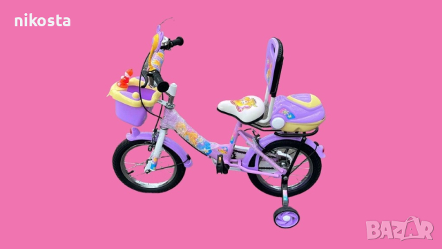 Детски велосипед 14 инча , циклама, снимка 3 - Велосипеди - 44672884